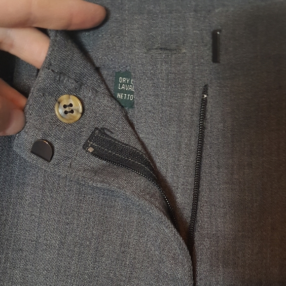 Lauren Virgin Wool Blend Faux Leather Trim Pants - Picture 5 of 7